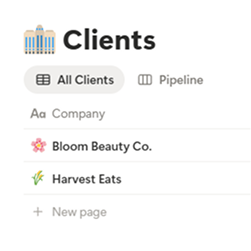 Client database